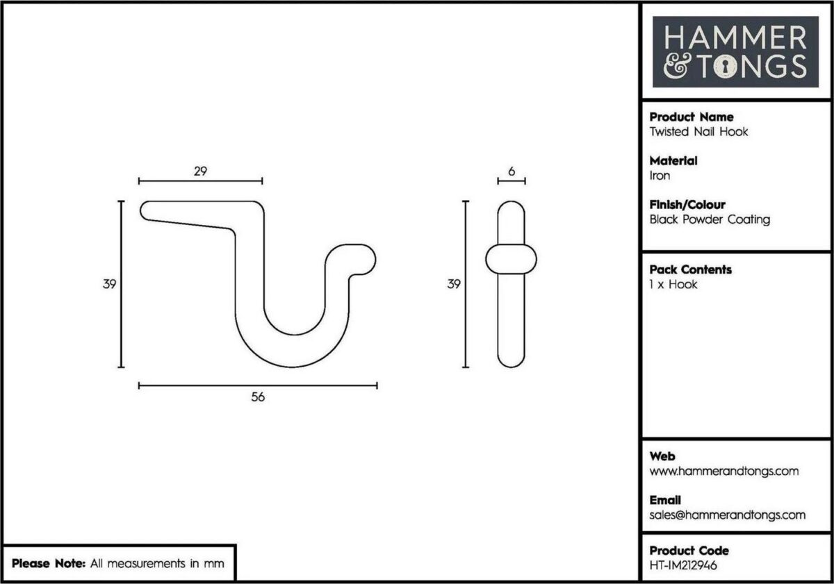 Twisted Nail Hook Ca 06388f47b74e745346465fe58709fbd5