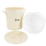 Vintage Metal Ice Bucket with Scoop Double-Walled Champagne Bar Chiller Cream - Image 4