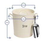 Vintage Metal Ice Bucket with Scoop Double-Walled Champagne Bar Chiller Cream - Image 3