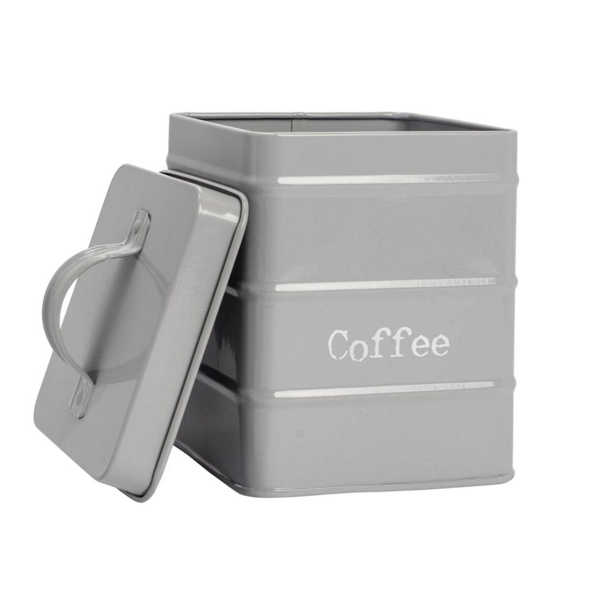 Vintage Metal Kitchen Coffee Canister Home Storage Organisation Jar 12cm Grey - Image 4