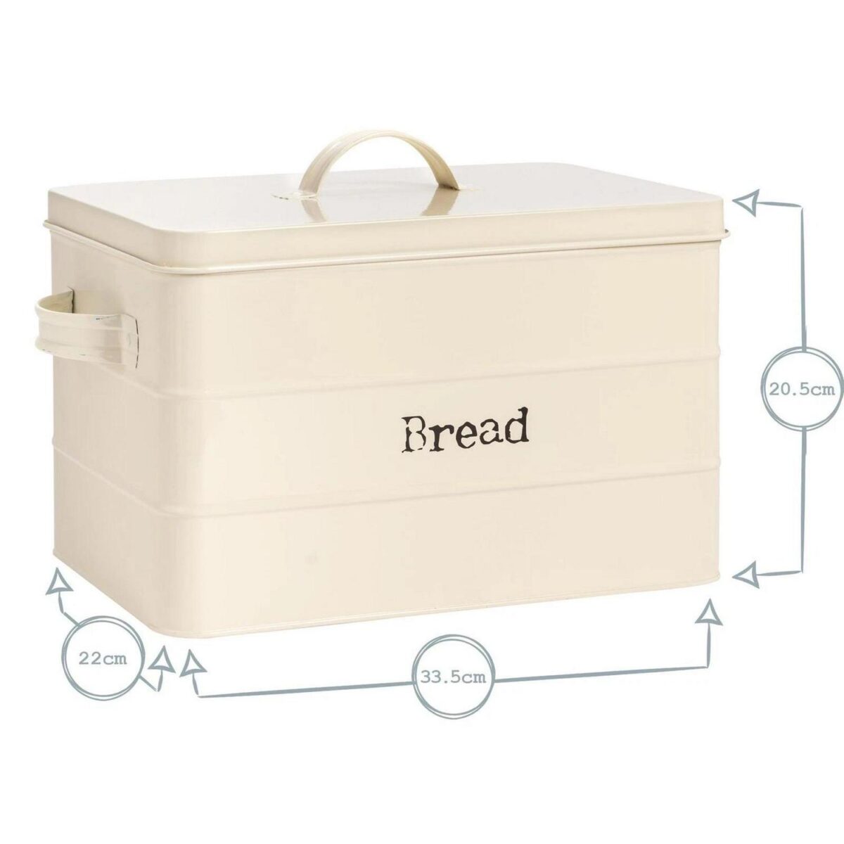 Vintage Metal Kitchen Bread Bin Vintage Steel Kitchen Storage Caddy 40cm Cream - Image 3