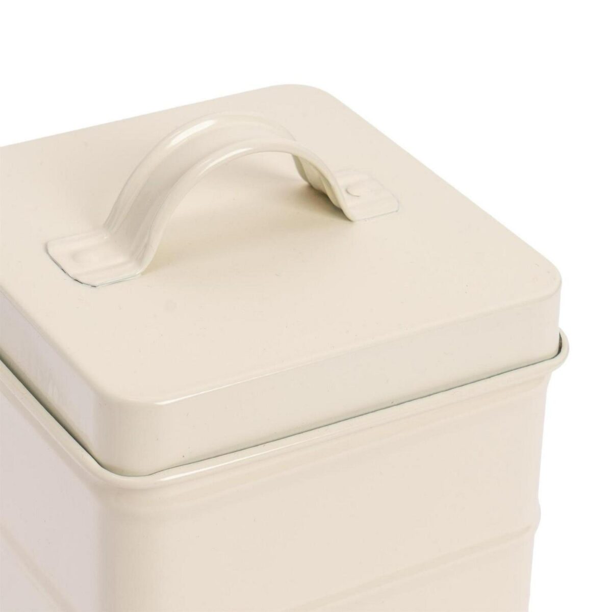 Vintage Metal Kitchen Sugar Canister Home Storage Organisation Jar 12cm Cream - Image 5