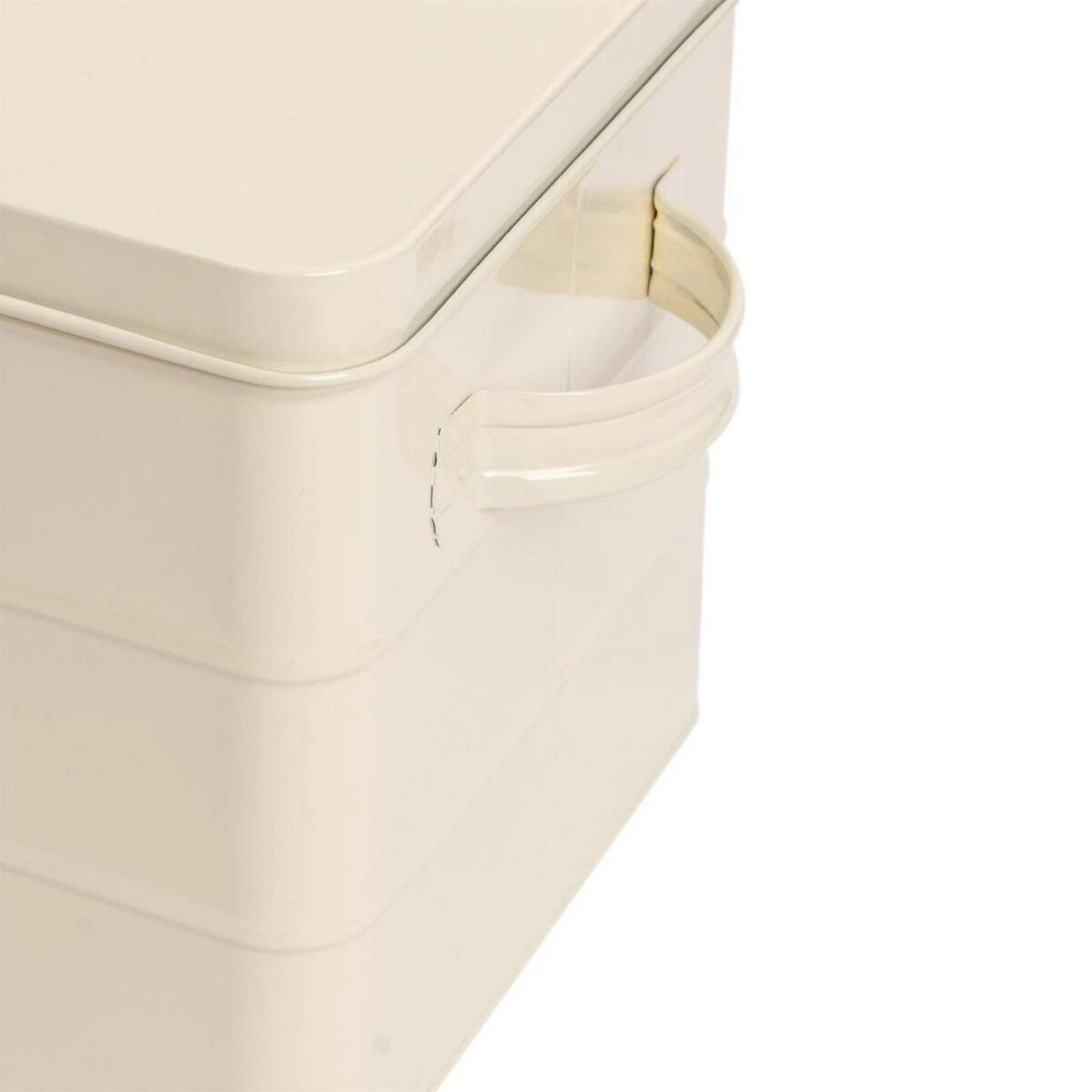 Vintage Metal Kitchen Bread Bin Vintage Steel Kitchen Storage Caddy 40cm Cream - Image 5