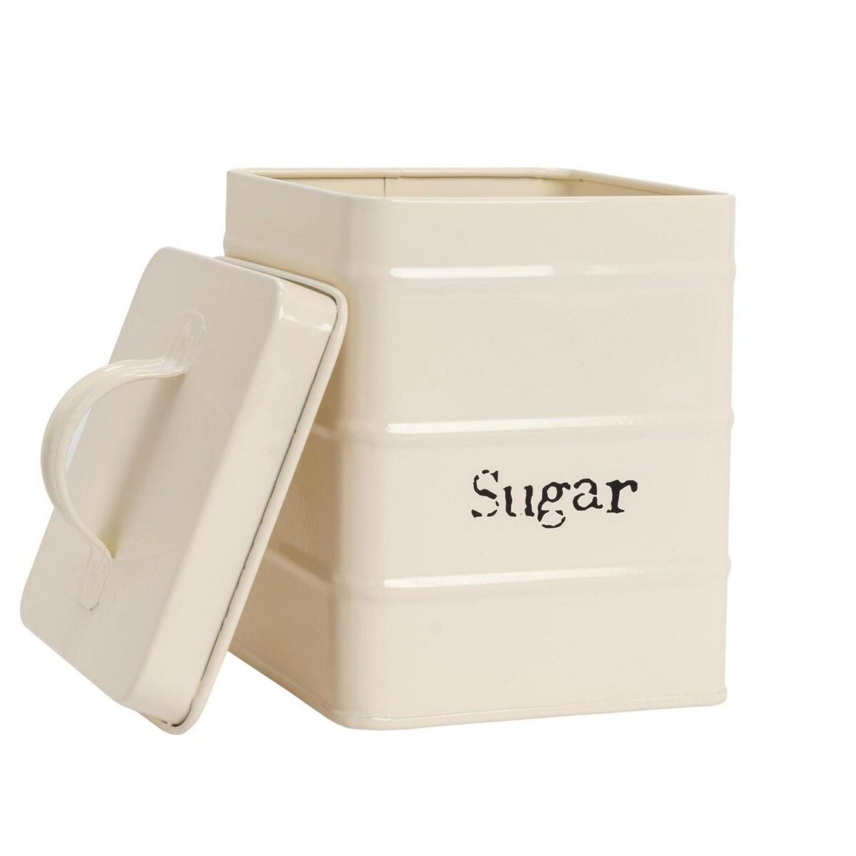 Vintage Metal Kitchen Sugar Canister Home Storage Organisation Jar 12cm Cream - Image 4