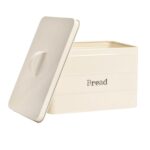 Vintage Metal Kitchen Bread Bin Vintage Steel Kitchen Storage Caddy 40cm Cream - Image 4