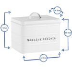 Vintage Metal Washing Tablets Storage Tin Utility Canisters 18cm Grey - Image 3