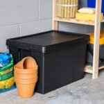 Wham Bam 62 Litre Recycled Heavy Duty Plastic Storage Box and Lid in Black - 3 Pack - Image 2