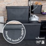 Wham Bam 62 Litre Recycled Heavy Duty Plastic Storage Box and Lid in Black - 3 Pack - Image 8