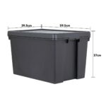 Wham Bam 62 Litre Recycled Heavy Duty Plastic Storage Box and Lid in Black - 3 Pack - Image 6