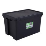 Wham Bam 62 Litre Recycled Heavy Duty Plastic Storage Box and Lid in Black - 3 Pack - Image 5