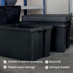 Wham Bam 62 Litre Recycled Heavy Duty Plastic Storage Box and Lid in Black - 3 Pack - Image 7
