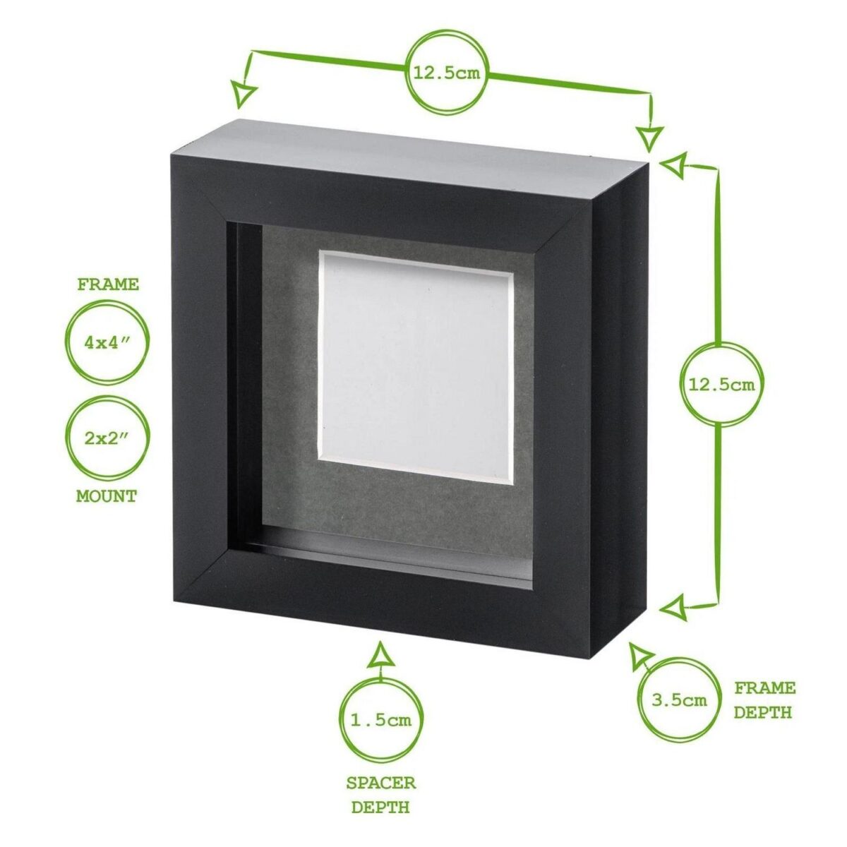 White 4  x 4  3D Box Photo Frame White 2  x 2  Mount Craft Shadow Picture - Image 4