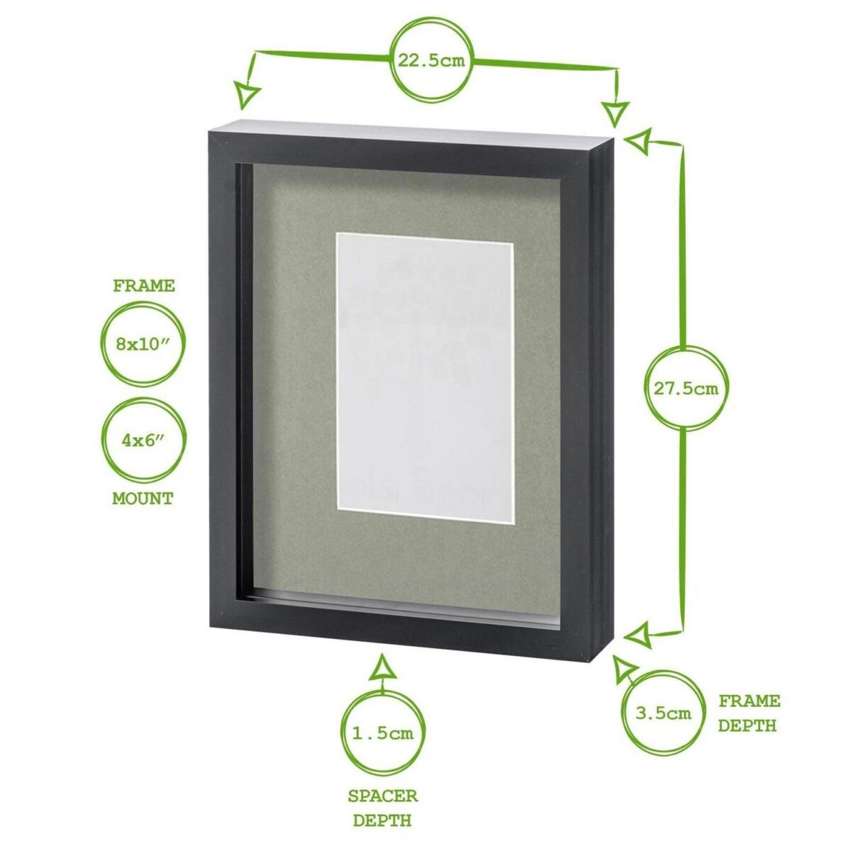 White 8  x 10  3D Box Photo Frame Black 4  x 6  Mount Craft Shadow Picture - Image 4