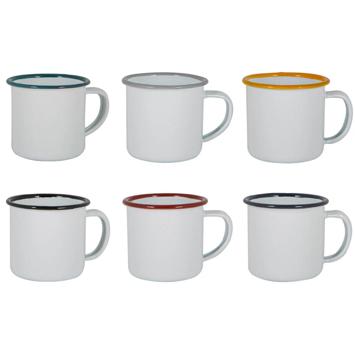 White Enamel Espresso Cups Outdoor Metal Camping Coffee Hot Drinks Cups 130ml - Image 1