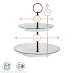 White Farmhouse Cake Stand Rustic Country Cottage Afternoon Tea Display 21cm - Image 3