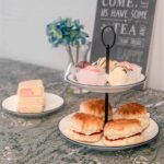 White Farmhouse Cake Stand Rustic Country Cottage Afternoon Tea Display 21cm - Image 5