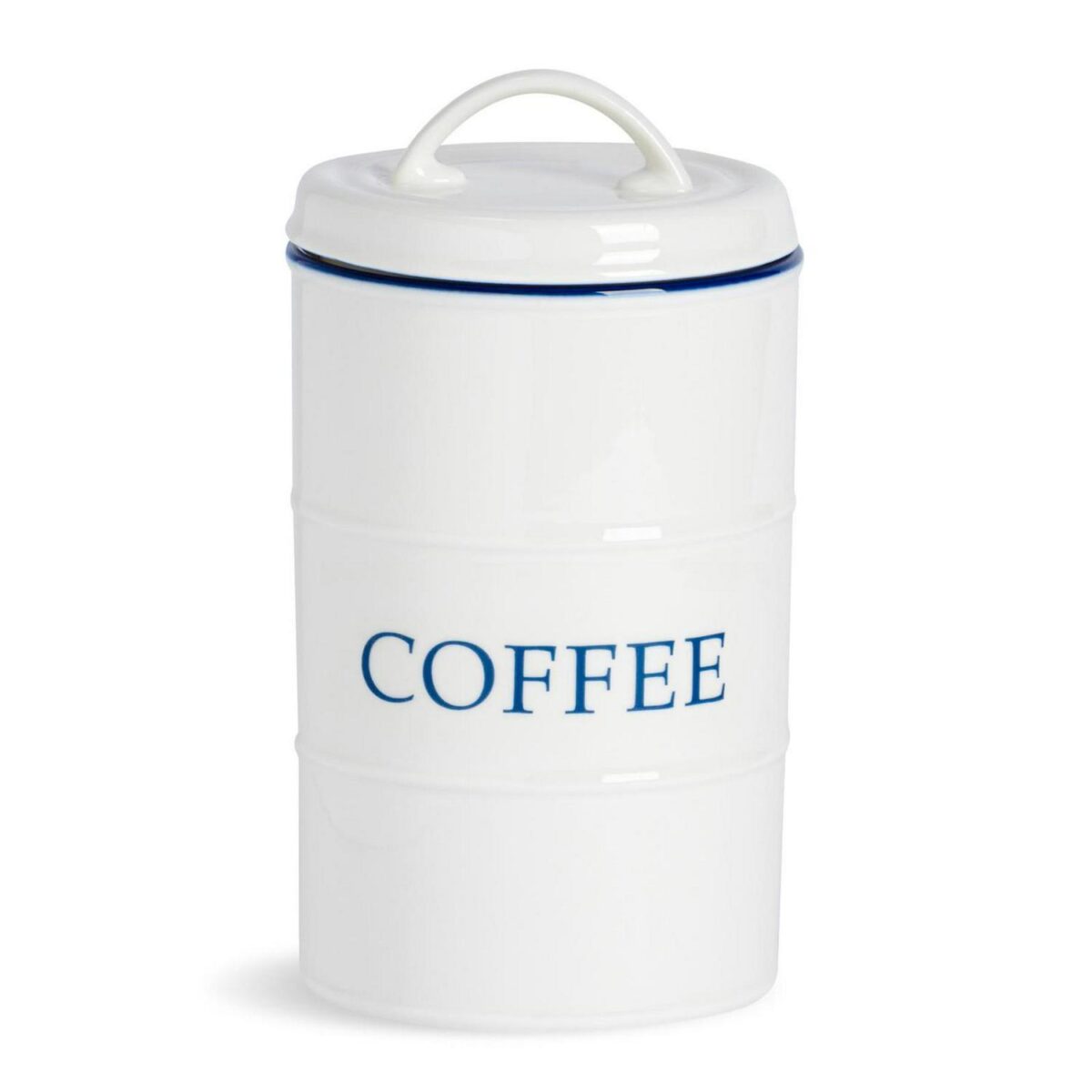 White Farmhouse Coffee Canister Rustic Country Cottage Kitchen Storage Jar 11cm - Image 1