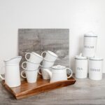 White Farmhouse Coffee Canister Rustic Country Cottage Kitchen Storage Jar 11cm - Image 6