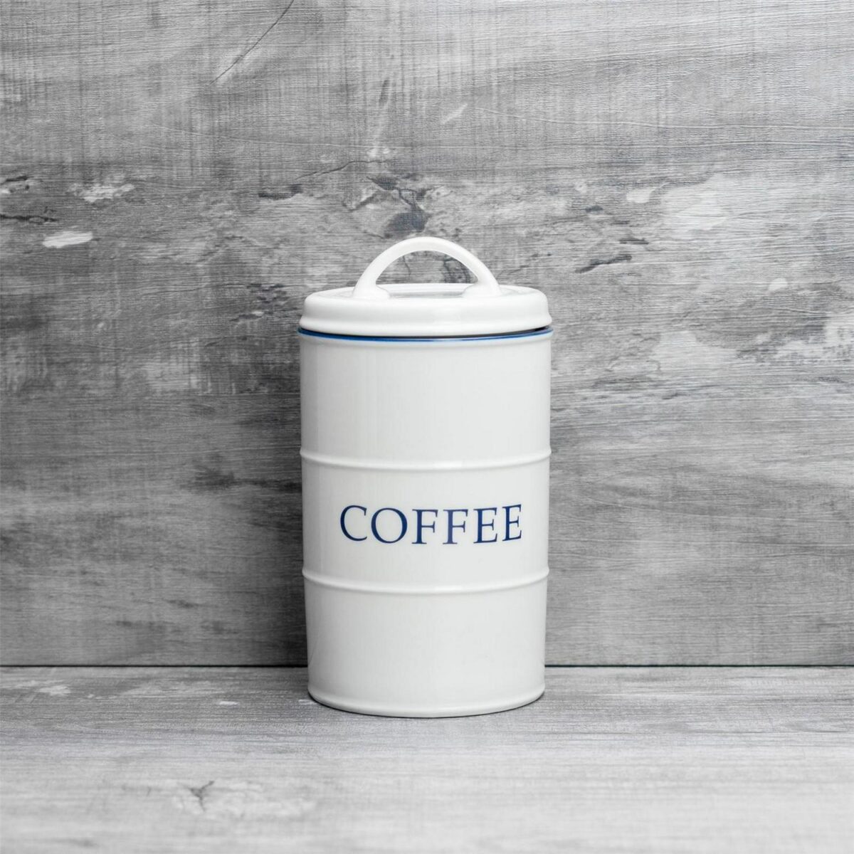 White Farmhouse Coffee Canister Rustic Country Cottage Kitchen Storage Jar 11cm - Image 4