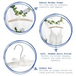 White Padded Satin Coat Hangers Vintage Luxury Wedding Dress Bride Hanger - Image 2