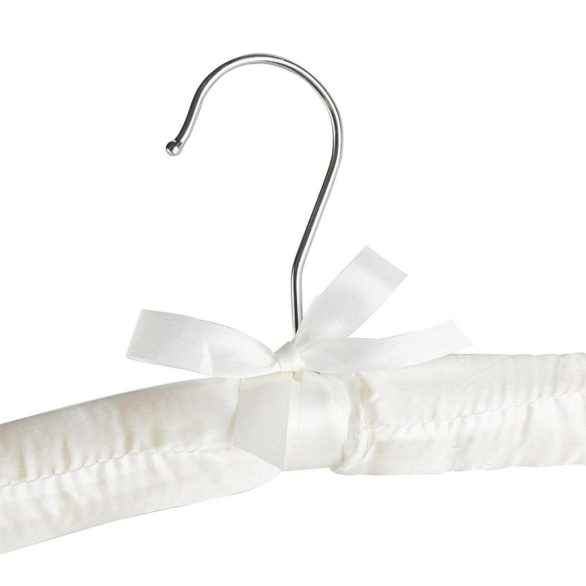 White Padded Satin Coat Hangers Vintage Luxury Wedding Dress Bride Hanger - Image 6