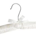 White Padded Satin Coat Hangers Vintage Luxury Wedding Dress Bride Hanger - Image 6