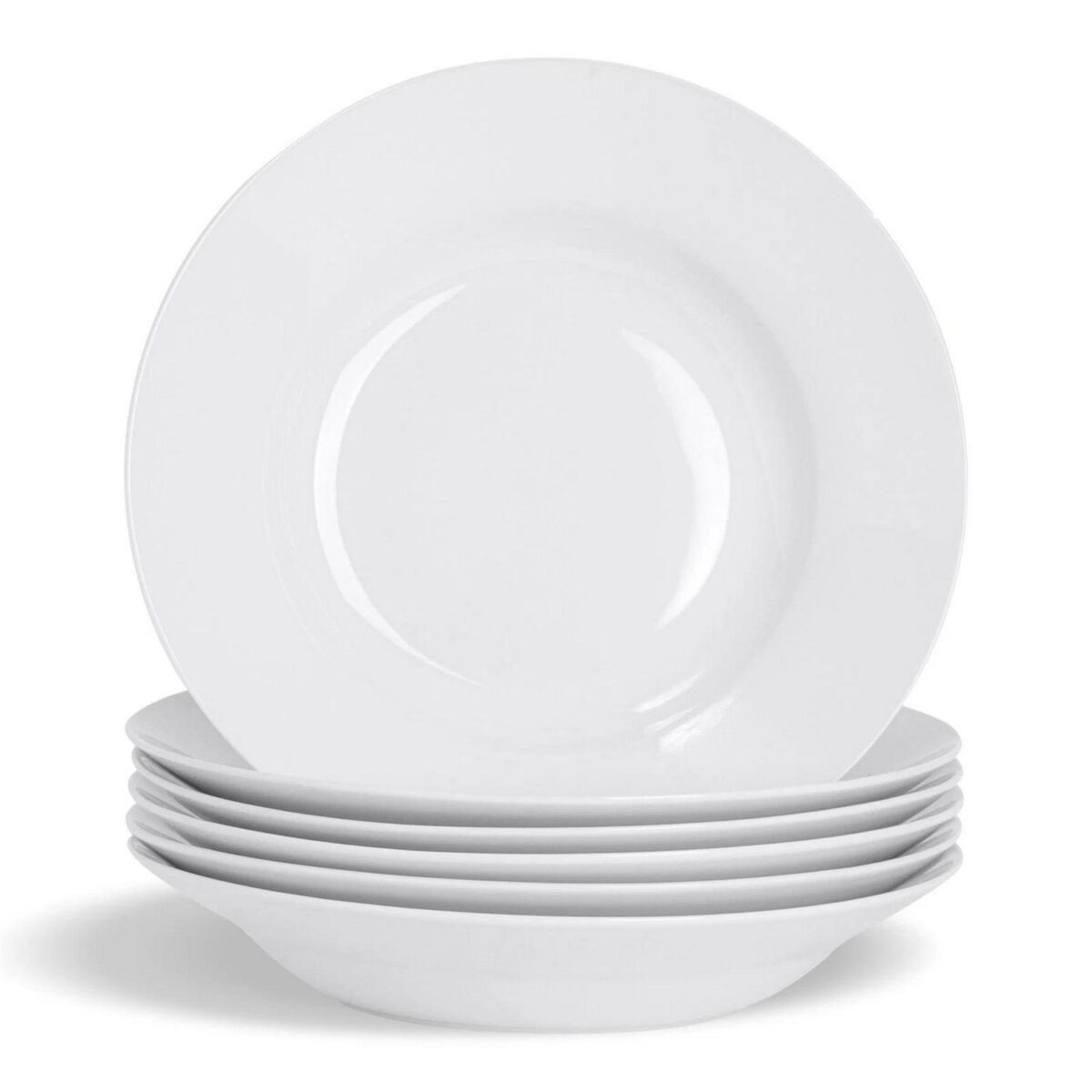 White Soup Pasta Cereal Bowls Wide Rimmed - 230mm (9 ) - x6 - Image 1