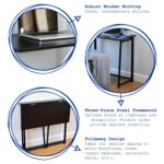 White/White Deluxe Folding Wooden Desk and Chair Set Study PC Computer Table - Image 2