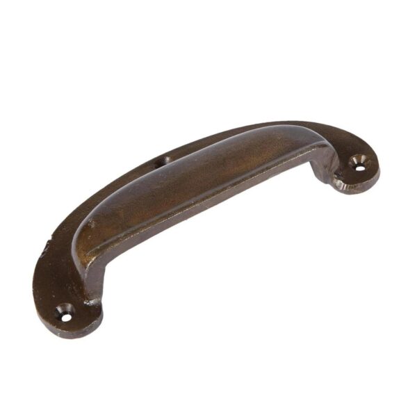 Wide Lipped Cabinet Cup Handle Cast Iron Cupboard Handles 130mm x 50mm Brass