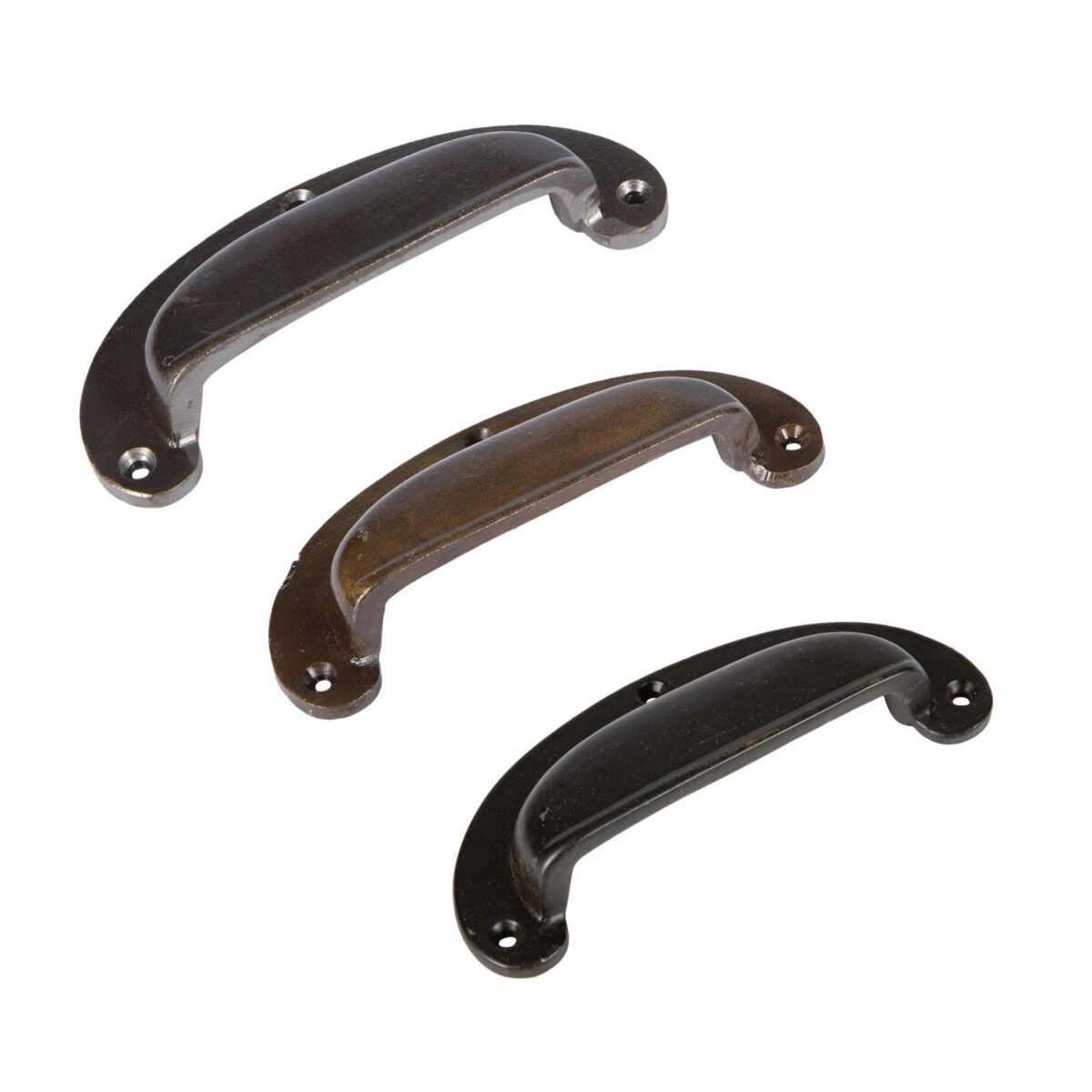 Wide Lipped Cabinet Cup Handle Cast Iron Handles 130mm x 50mm - Image 1