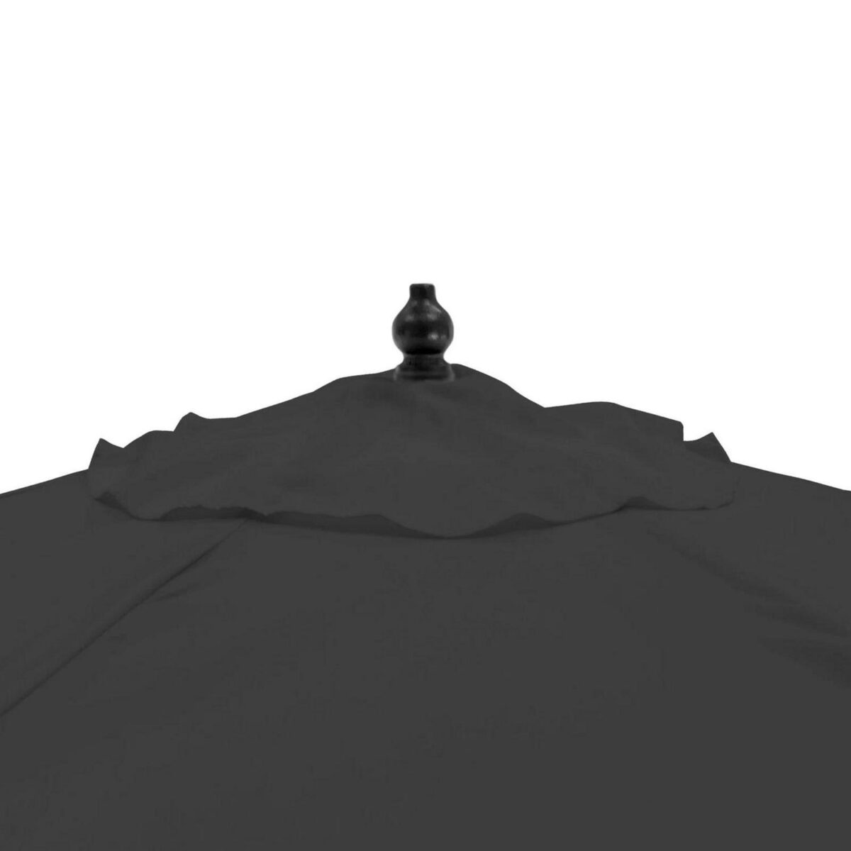 Wooden Garden Parasol and Base Set Pulley-Operated Canvas Sun Shade 2.7m Black - Image 5