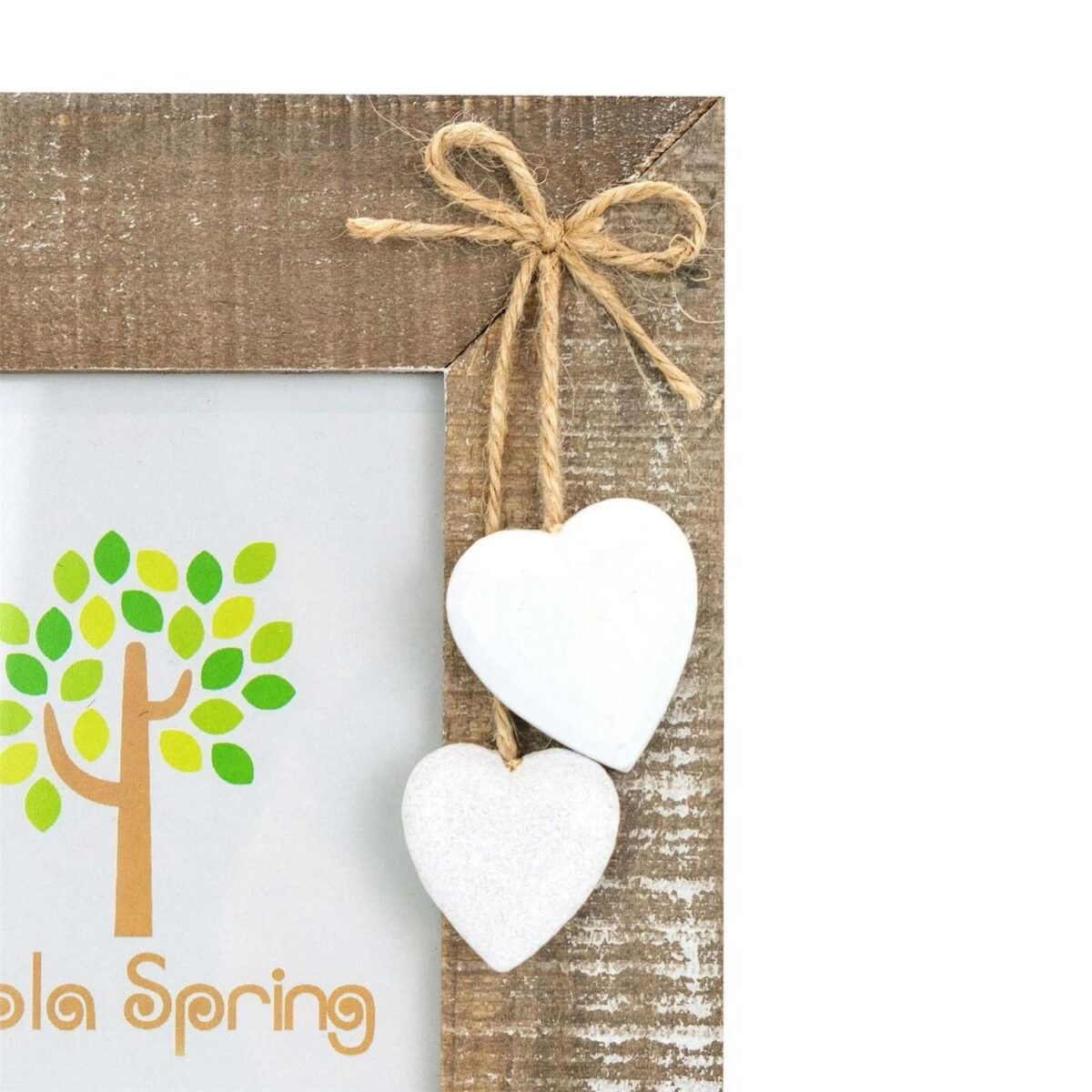 Wooden Shabby Chic Driftwood Photo White Hearts Freestanding Frame-4x6  x2 - Image 4