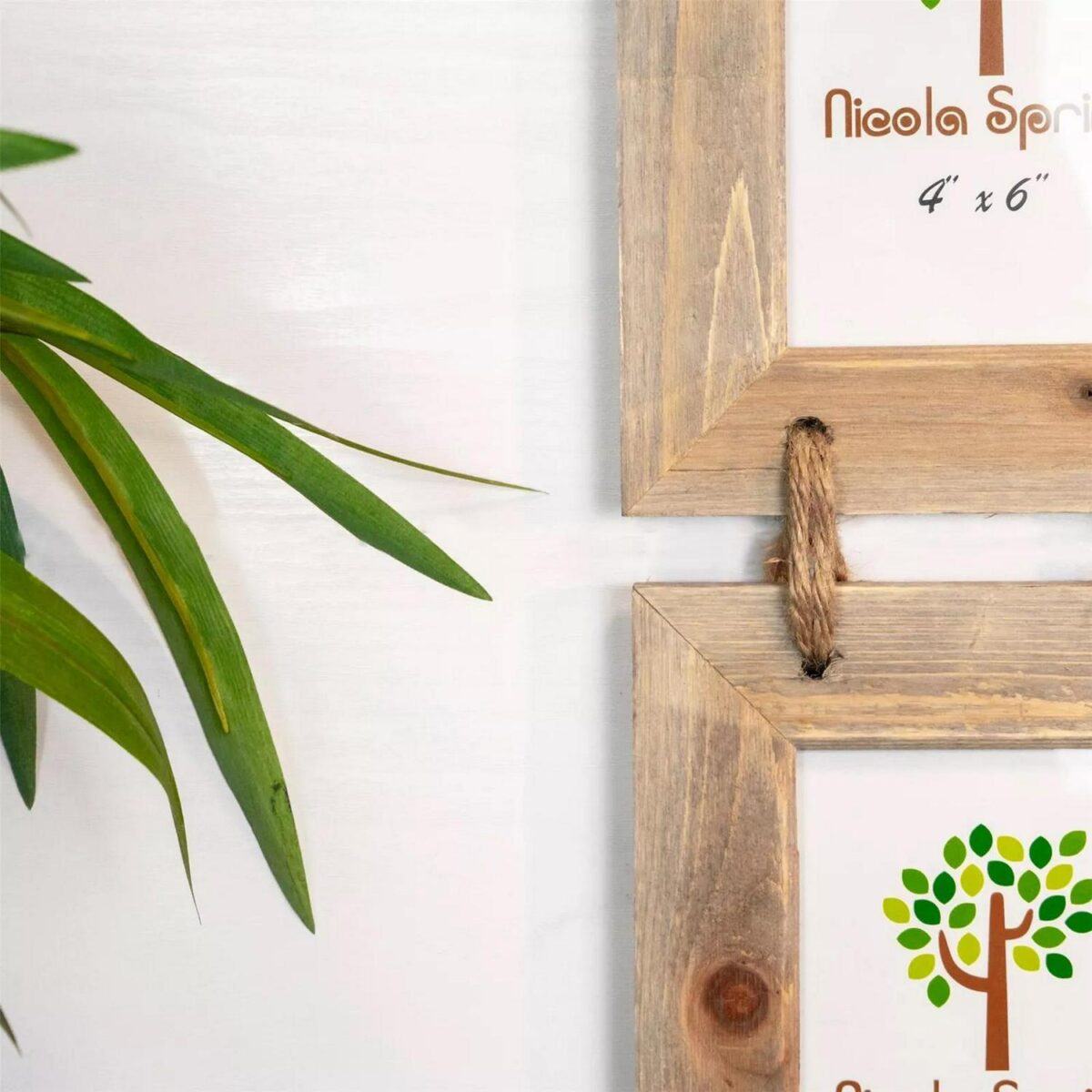 Wooden Shabby Chic Rustic Driftwood Triple Hanging Photo Picture Frame-4x6 - Image 3