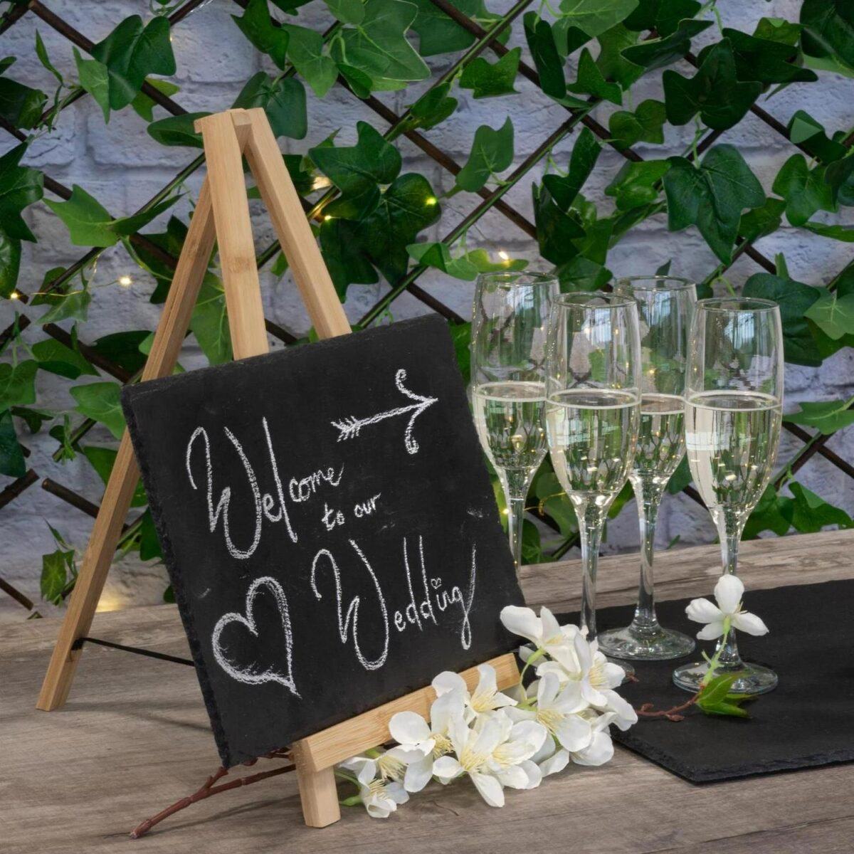 Wooden Table Easel and Slate Board Set Wedding Dinner Function Centrepiece - Image 6