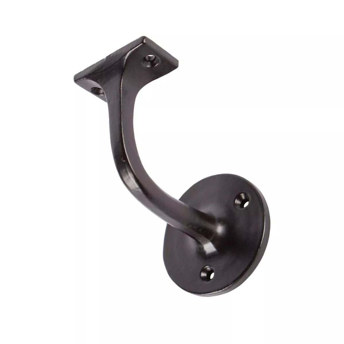 Wrought Iron Handrail Bracket Cast Iron Antique Stair Rail D75mm x H85mm Black - Image 1