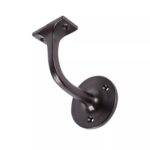 Wrought Iron Handrail Bracket Cast Iron Antique Stair Rail D75mm x H85mm Black