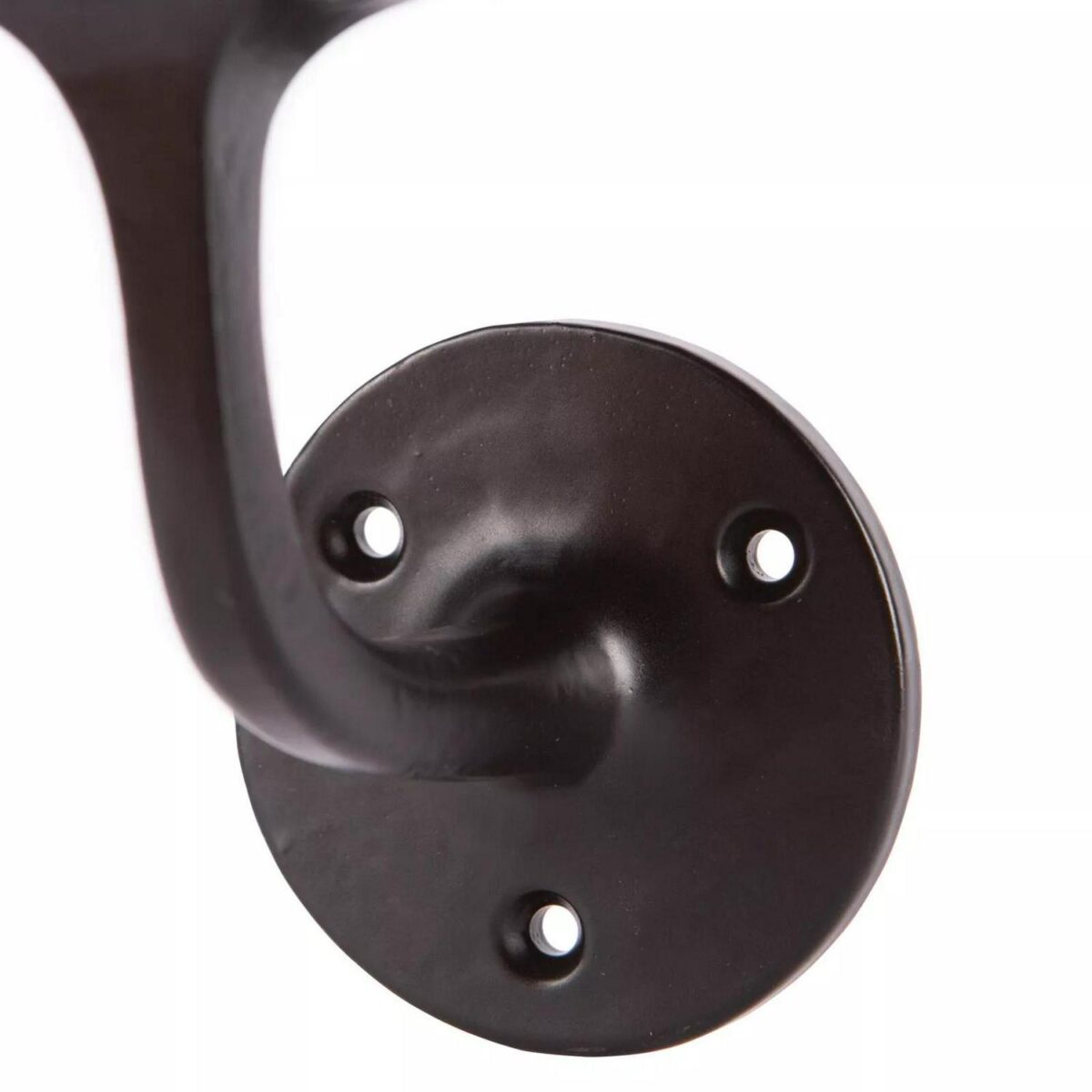Wrought Iron Handrail Bracket Cast Iron Antique Stair Rail D75mm x H85mm Black - Image 2