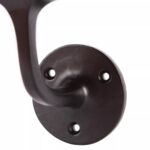 Wrought Iron Handrail Bracket Cast Iron Antique Stair Rail D75mm x H85mm Black - Image 2