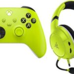 XBOX Wireless Controller and Essential Duo Xbox Headset and Charging Stand Bundle Electric Volt