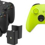 XBOX Wireless Controller (Yellow) and VS2881 Xbox Series X/S and Xbox One Twin Docking Station (Black) Bundle