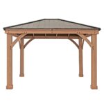Yardistry 12 x 16ft (3.7 x 4.9m) Wooden Gazebo with Peaked Aluminium Roof - Image 6