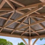 Yardistry 12 x 16ft (3.7 x 4.9m) Wooden Gazebo with Peaked Aluminium Roof - Image 5