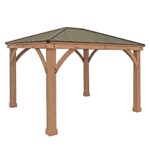 Yardistry 12 x 16ft (3.7 x 4.9m) Wooden Gazebo with Peaked Aluminium Roof - Image 7