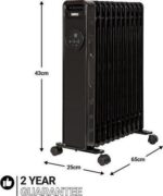 ZANUSSI ZOFR5005B Portable Oil-Filled Radiator - Black - Image 16