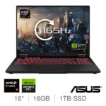 ASUS TUF A16, AMD Ryzen 7, 16GB RAM, 1TB SSD, NVIDIA GeForce RTX 5060, 16 Inch Gaming Laptop, FA608UM-RV010W