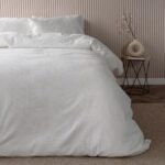 Belledorm Waffle Stripe Duvet Set in 4 sizes, Vanilla - Image 3