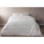 Belledorm Waffle Stripe Duvet Set in 4 sizes, Vanilla - Image 2