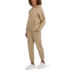 DKNY Sport Women's Fleece Hoodie in Beige - Image 2