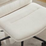 Elle Decor Gracie Criss-Cross Wide Office Chair, Cream - Image 4