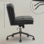 Elle Decor Gracie Criss-Cross Wide Office Chair, Black - Image 6